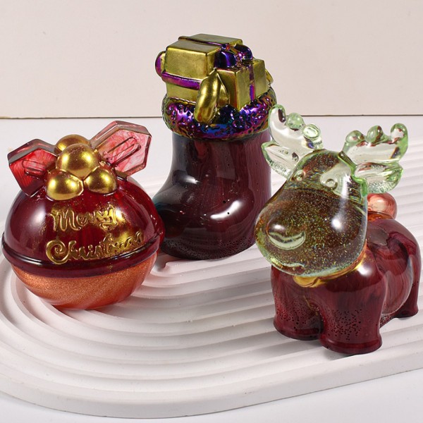 Silikon Mum Kalıbı Yılbaşı Geyik Noel Ev Dekorasyon Mum Kalıpları 9.6x5.8cm GT9569