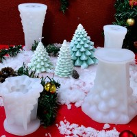 Silikon Mum Kalıbı Yılbaşı Noel Ağacı Ev Dekorasyon Mum Kalıpları 11.7x11cm GT9625