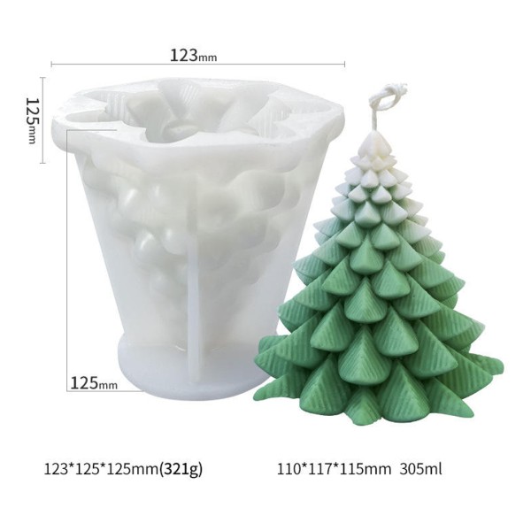 Silikon Mum Kalıbı Yılbaşı Noel Ağacı Ev Dekorasyon Mum Kalıpları 11.7x11cm GT9625
