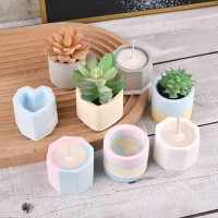 Epoksi Kare Ortası Boş Beton Saksı Dekoratif Mumluk Taş Tozu Kalıbı Silikon GT9469