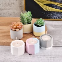 Epoksi Kare Ortası Boş Beton Saksı Dekoratif Mumluk Taş Tozu Kalıbı Silikon GT9469