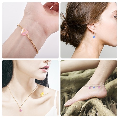 Epoksi Kalp Bileklik Kolye Anahtarlık Süsleme Kalıbı Silikon Tek Pimli 1.1cm GT9587