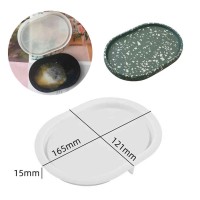 Epoksi Beton Oval Tabak Basık Model Sunumluk Silikon Kalıbı GT-9451