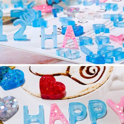 Epoksi Orta Boy İkili Harf Kalıbı Anahtarlık Süsleme Silikon Kalıbı