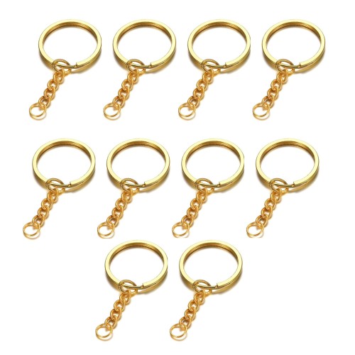 Anahtarlık Halkası Zincirli Klips Gold 10 Adet