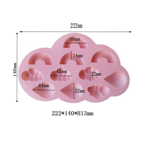 Gökkuşağı Bulut Yağmur Damlası Kek Silikon Kalıbı Gökkuşağı Bulut Yağmur Damlası Kek Silikon Kalıbı