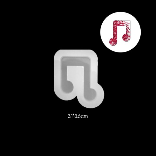 Epoksi Müzik Notası Kolye   Anahtarlık Silikon Kalıbı EM210