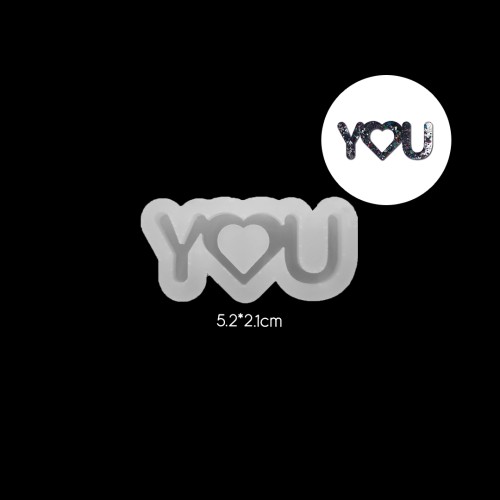 Epoksi You Kolye   Anahtarlık Silikon Kalıbı EM217