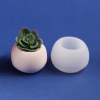 Epoksi Yuvarlak Beton Saksı ve Mumluk Silikon Kalıbı 5.3cmx7.7cm