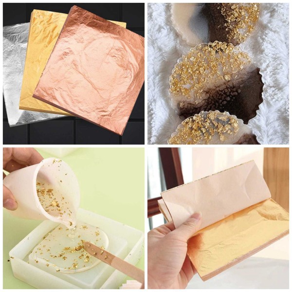 Epoksi Yaprak Varak Altın Hobi Ahşap Yaprak Varak Gold - 5 Sayfa