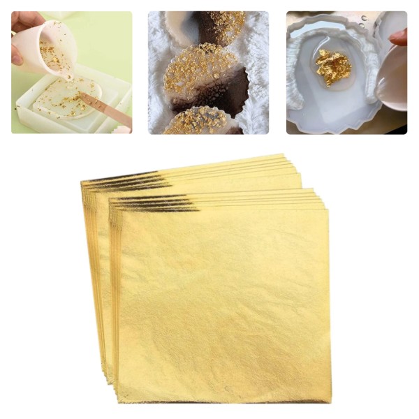 Epoksi Yaprak Varak Altın Hobi Ahşap Yaprak Varak Gold - 5 Sayfa