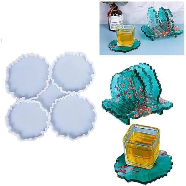 Epoksi Çoklu Tırtıklı Magnet Bardak Altlığı Silikon Kalıbı GT-9365