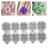 Epoksi Çoklu Yonca Anahtarlık Silikon Kalıbı EM240 Epoksi Çoklu Yonca Anahtarlık Silikon Kalıbı EM240