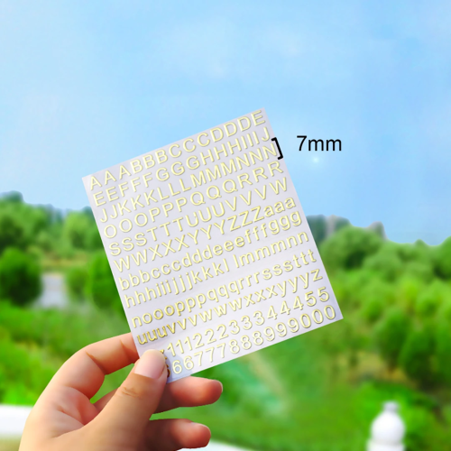 Epoksi Reçine Çıkartmalı Sticker Harf Gold 7mm